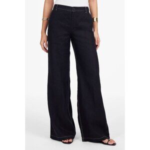 Madewell The Petite Zoe Relaxed Wide Pant in 100% Linen Size 2 Petite